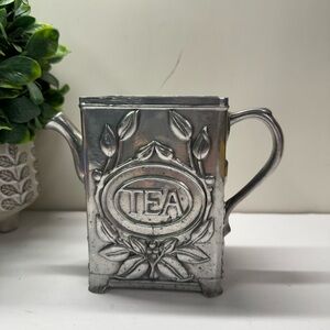 Arthur Court Cast Aluminum Tea Bag Dispenser Rectangle "Teapot " c.2006 No Lid